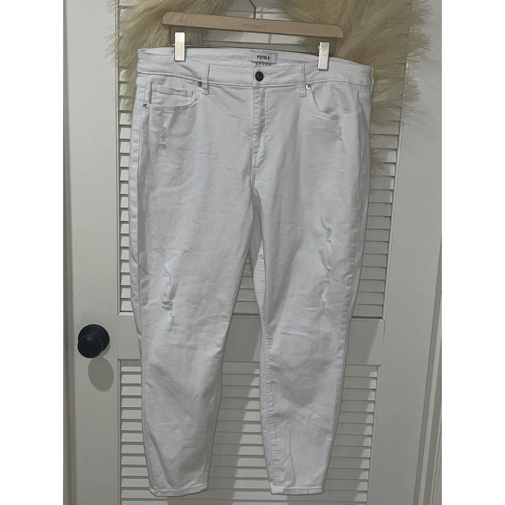 Pistola Jennifer Oslo White High Waisted Skinny Jeans P6822FTN-SLO Size 33